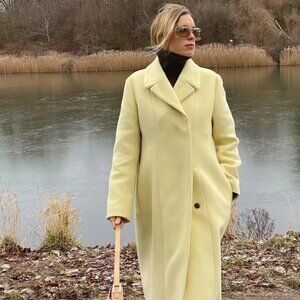 COS TAILORED LONG COAT SIZE 14 DUSTY YELLOW, butter yellow color of 2025!!